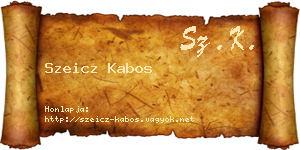 Szeicz Kabos névjegykártya
